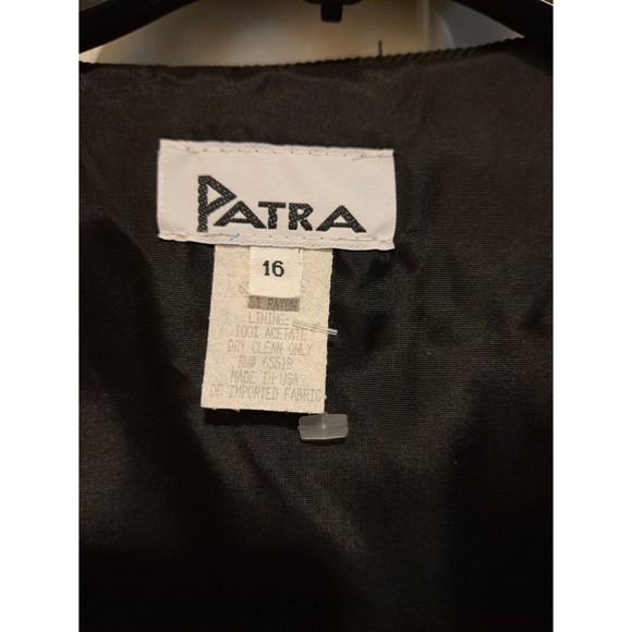 NWT Patra Black and Blue Velvet Paisley Print VTG Tuxedo Blazer Size 16 - Picture 5 of 8